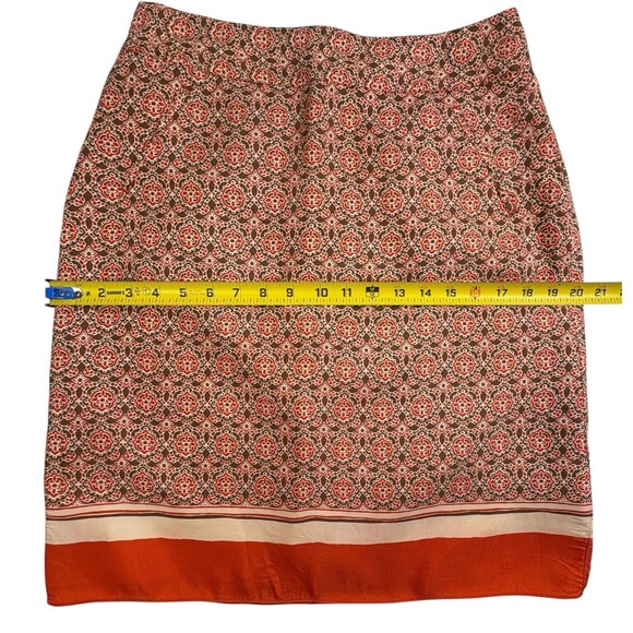 Banana Republic Silk Blend Skirt Geometric Medallian Posh Career Fall Spice 4 - Picture 10 of 14